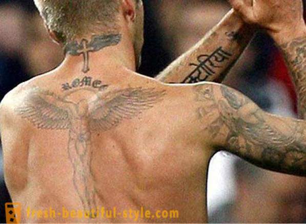 40 tetovējums Bekhems: to interpretācija un atrašanās vietu uz ķermeņa