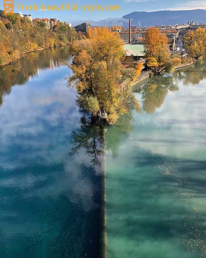 Tikšanās vieta divām upēm ar dažādu krāsu ūdens