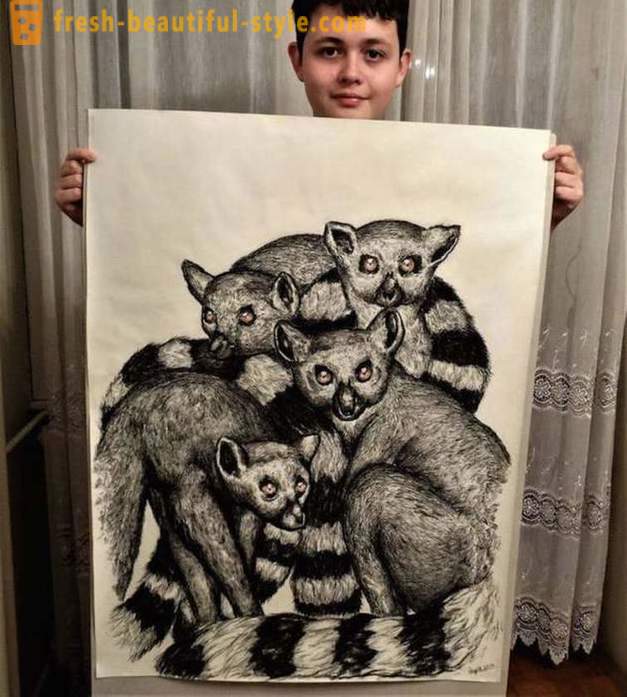 Serbijas pusaudzis vērš satriecošu portreti dzīvnieku, izmantojot zīmuli vai pildspalvu