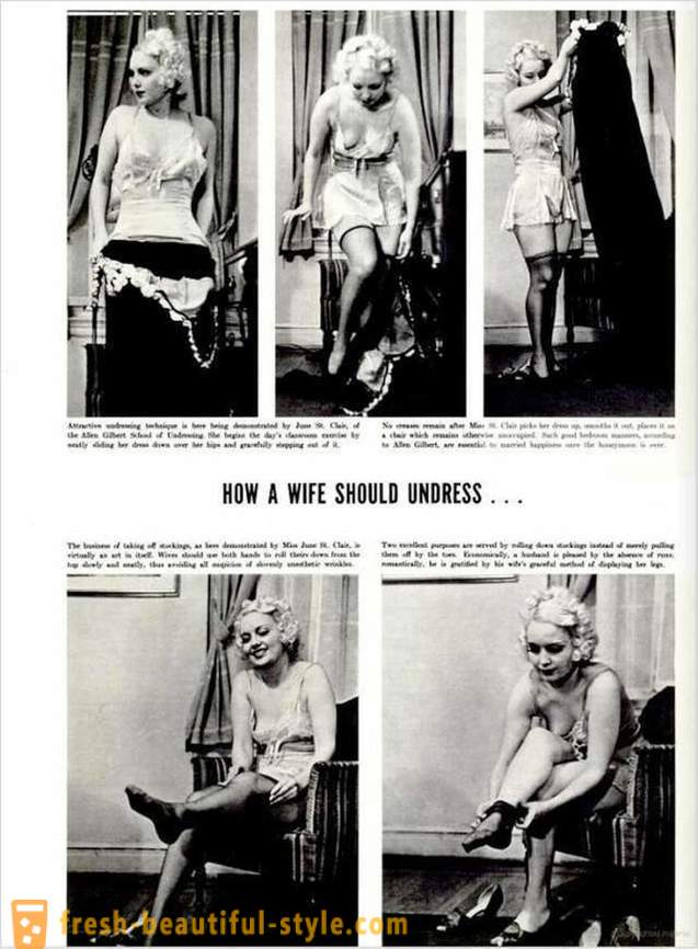 Kā izģērbties guļamistabā: norādījumus 1937 sievietēm