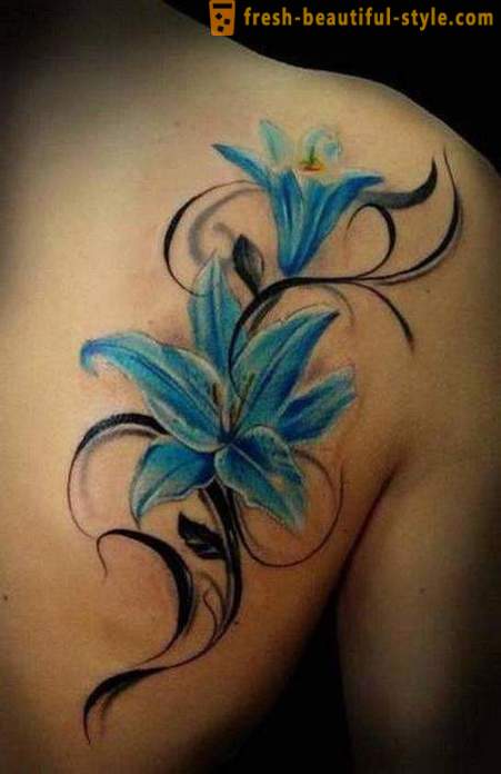 Tetovējumi lilija - vērtība un atrašanās vieta pieteikuma
