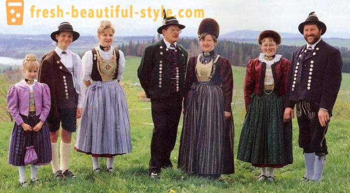 Vācu tautas tērpi sievietēm, vīriešiem un bērniem. Etniskās apģērbi
