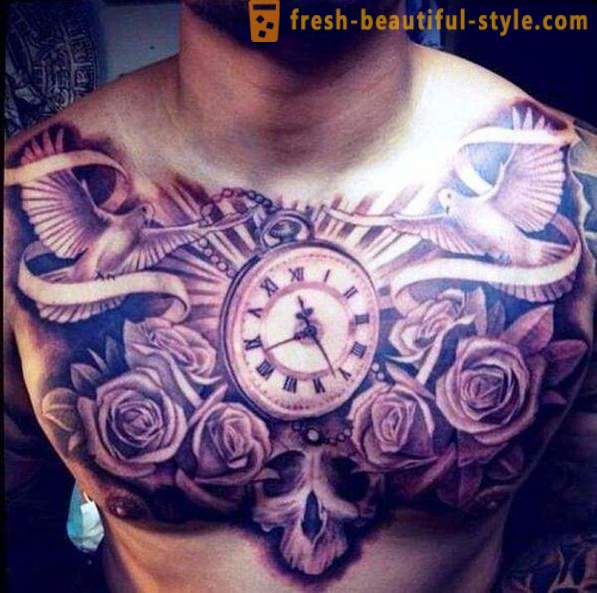 Vīriešu tetovējums uz krūtīm, un to funkcijas