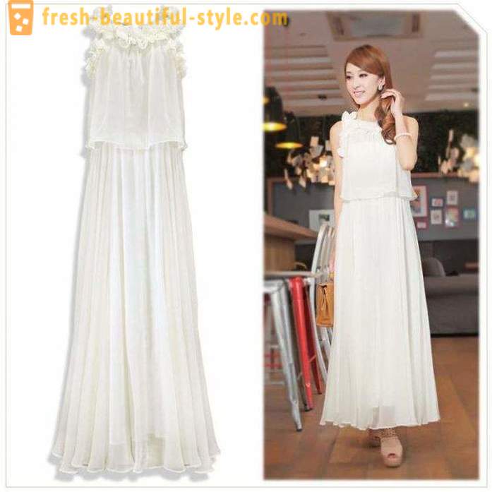 Long balta kleita - īpaša sieviešu garderobes elements