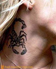 Tetovējums uz viņa kaklu: vērtības dažādiem modeļiem